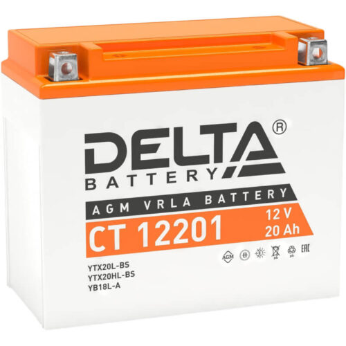 Мото АКБ Delta Battery AGM 20 А/ч обратной полярности 177*88*154 270 А7*88*154 270 А