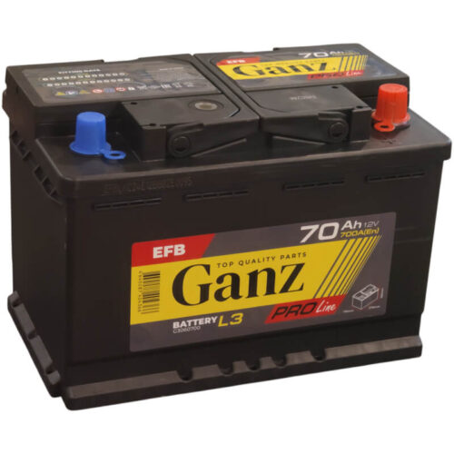 Аккумулятор GANZ EFB 70 А/ч 700 А обратной полярности