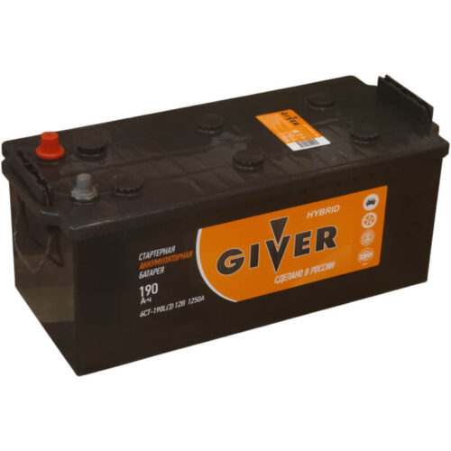 Аккумулятор Giver 190 А/ч 1250 А (конус) обратной полярности