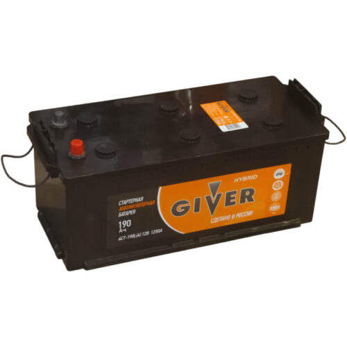Аккумулятор Giver 190 А/ч 1250 А (конус) прямой полярности