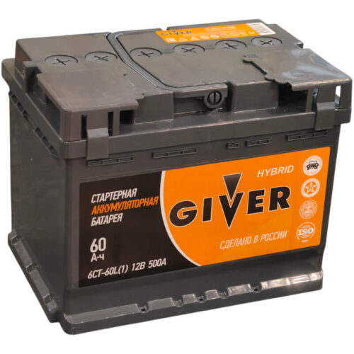 Аккумулятор Giver 60 А/ч 500 А прямой полярности