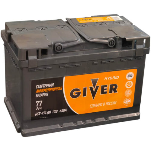 Аккумулятор Giver 77 А/ч 640 А обратной полярности