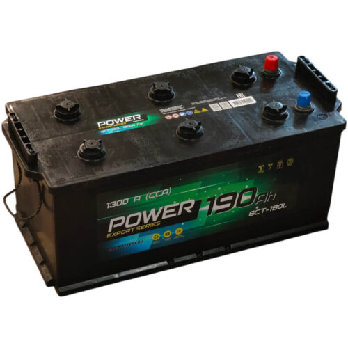 Аккумулятор Power 190 А/ч 1300 А прямой полярности, конус