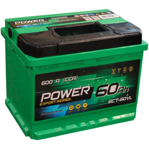 Аккумулятор Power 60 А/ч 600 А прямой полярности