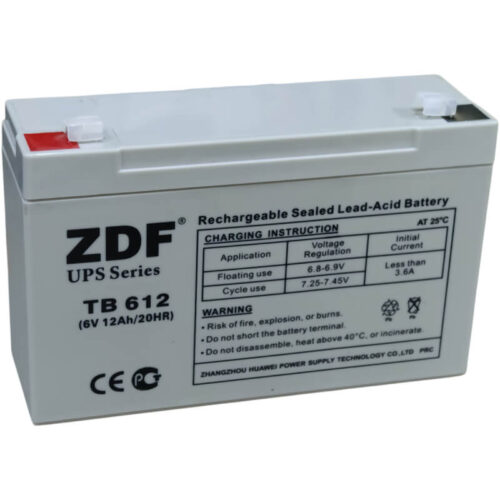 ZDF TB612 тяговая 6 V 12 А/ч прямой полярности